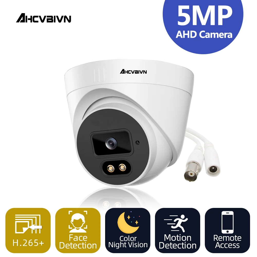 

Аналоговая купольная AHD-камера видеонаблюдения H.265, полноцветная уличная и комнатная водонепроницаемая IP-камера с ночным видением для дома ...