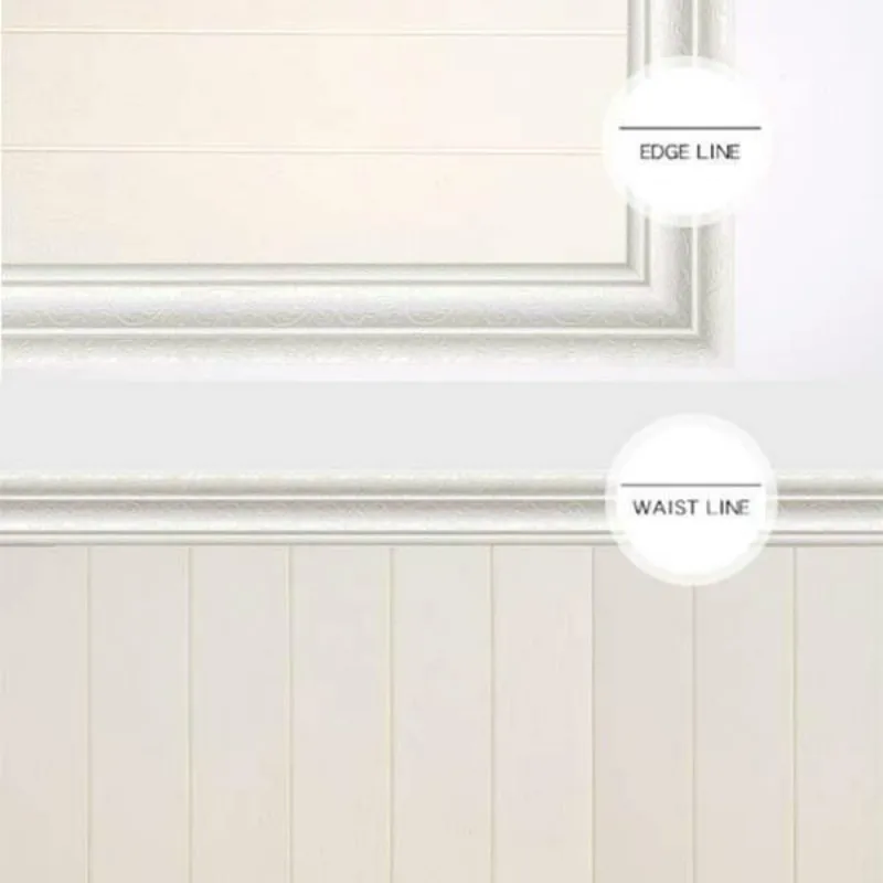

Self-adhesive Three-dimensional Wall Edging Strip (7.55 feet) 3D Wall Stickers Tiles Wallpaper Decor Foam Edge Border Home Decor