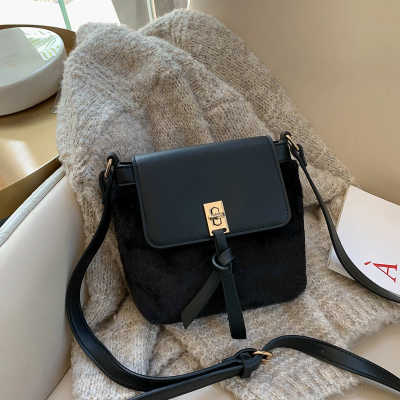 Женские сумки зимний стиль мягкие плюшевые роскошные дизайнерская женская сумка