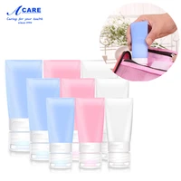 travel cosmetics bottles silica gel mini empty container skincare shower gel shampoo jars tools portable extrusion bottling