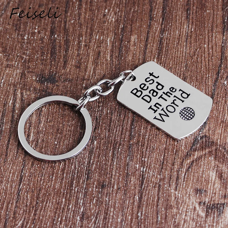 Feiseli креативное Письмо лучший папа мир Отец День брелок для мужчин земной узор