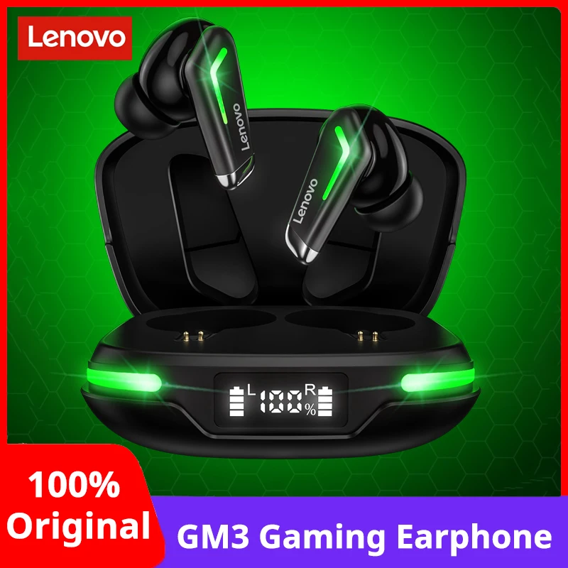 

Lenovo GM3 Gaming Earphone True Wireless Bluetooth Headphone Low Latency Gamer Headset HIFI Stereo With Mic Noise Canceling