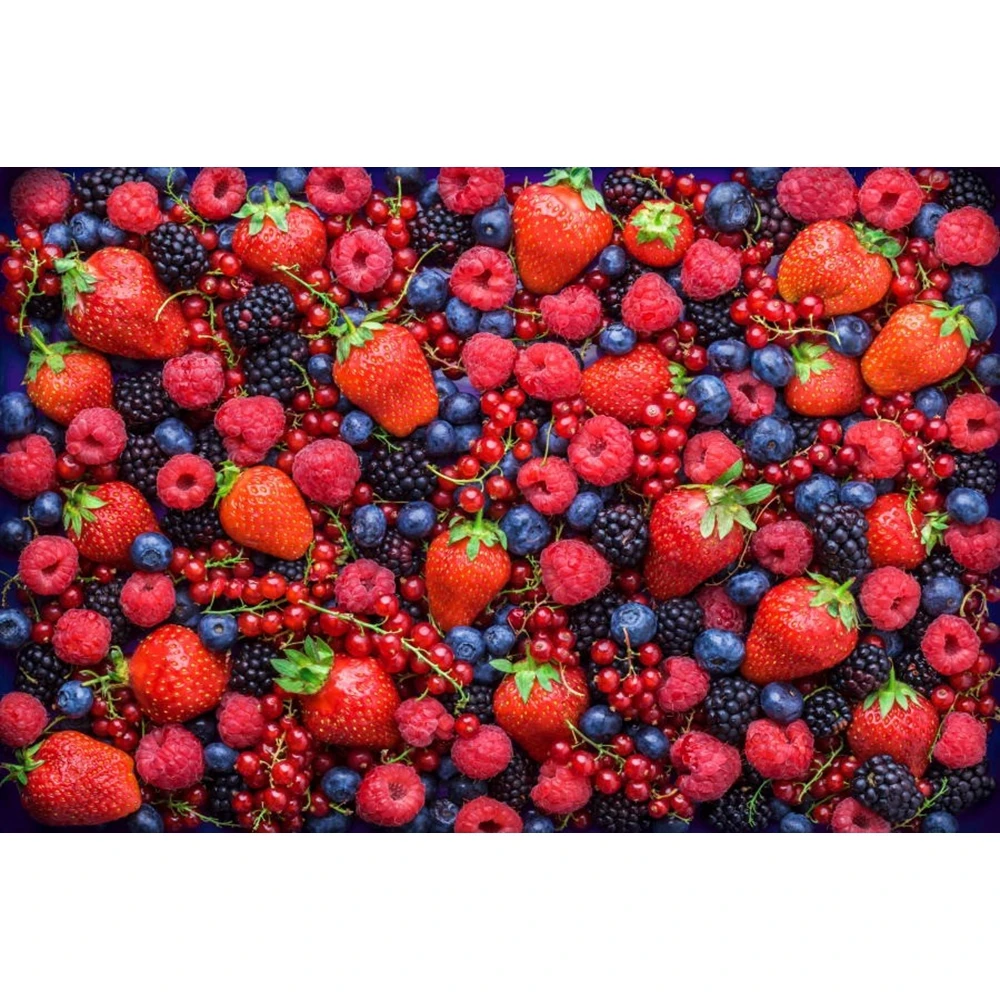 Виниловый фон для фотосъемки с изображением фруктов клубники винограда черники