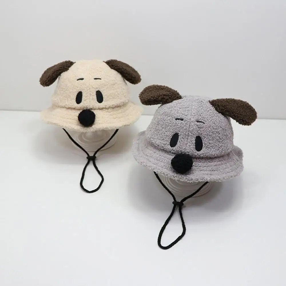 Детская осенне зимняя теплая Рыбацкая шляпа с милыми овечьими собаками модная