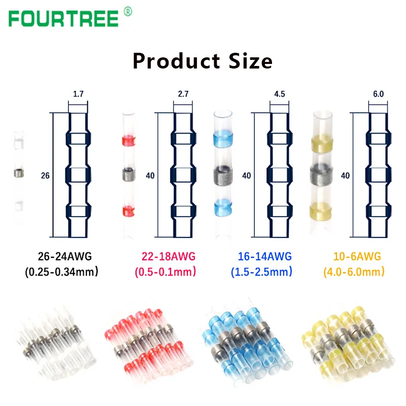 10 шт. терм усадочная припоя рукав провода соединителя практические
