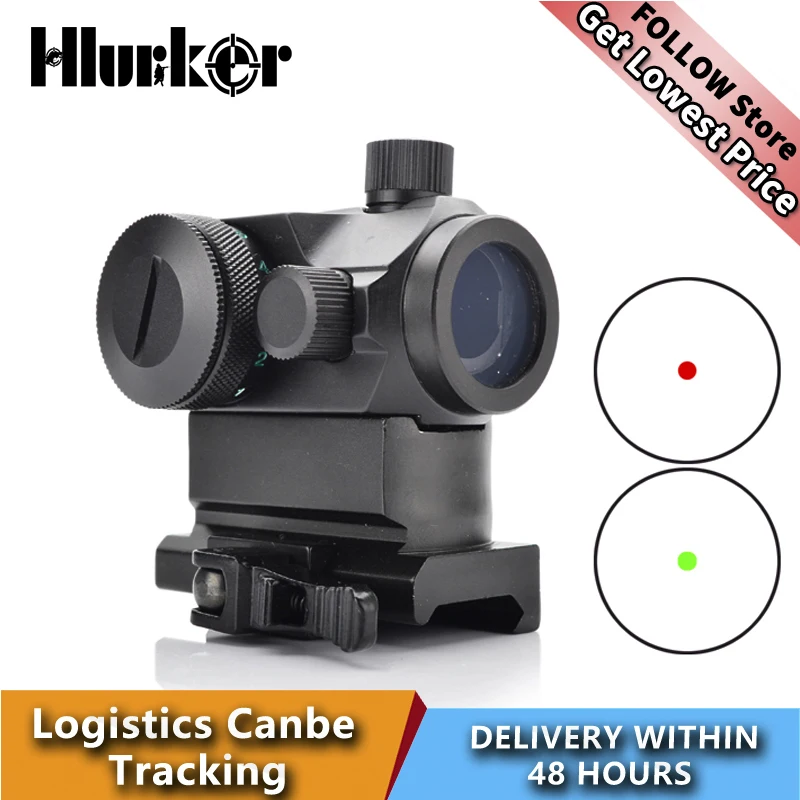 

Tactical QD 1X22 Reflex Red&Green Dot Scope Sight With Quick Riser Mount Quick Detach Hunting Holographic Collimator Dot Scopes