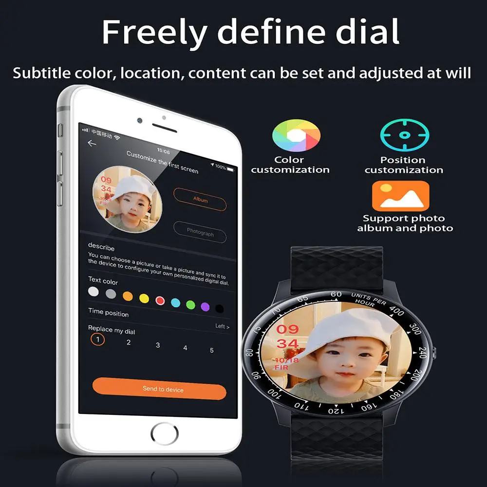 Смарт-часы для мужчин и женщин DIY Watchface Full Touch цвет в ассортименте - купить по