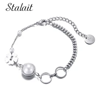 transfer bead pearl bracelets for women number 5 white plum blossom cuban link bracelet designer bling charms for bracelets