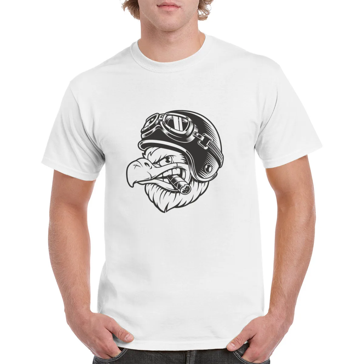 

American Eagle Cigar Men's T Shirt Novelty Tee Shirt Short Sleeve O Neck T-Shirts 100% Cotton Gift Clothing Oversize 5XXL 6XXL