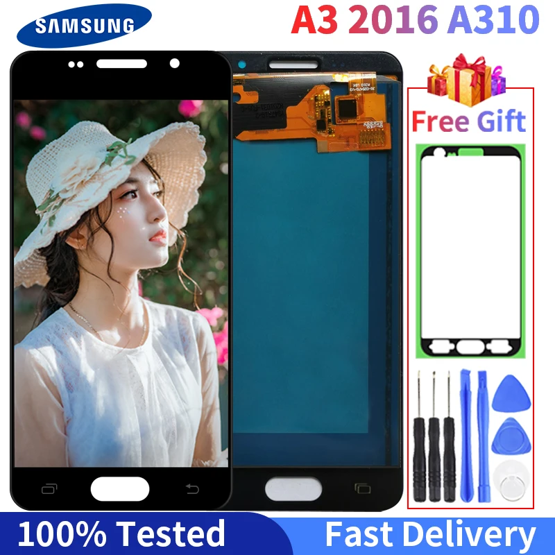 100% протестированный TFT экран для Samsung Galaxy A3 2016 A310 A310F A3100 ЖК дисплей сенсорный