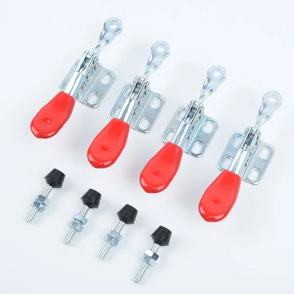 

Metal Toggle Clamp Tool Horizontal Clamp Hand Set Kit Fittings GH-201A 4pcs
