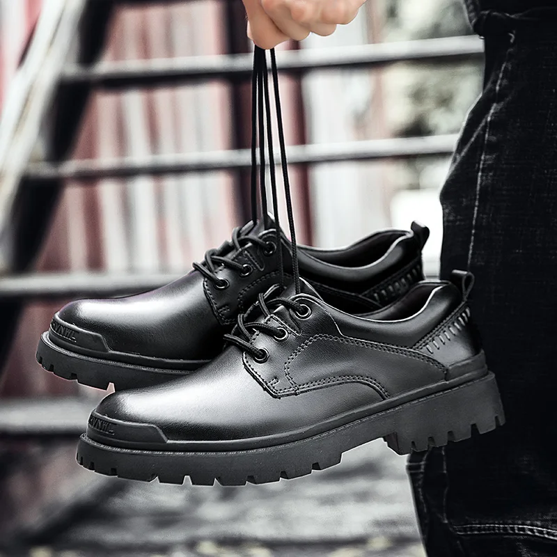 Мужские полуботинки Martin весна осень 9813 повседневные кожаные ботинки мужские в