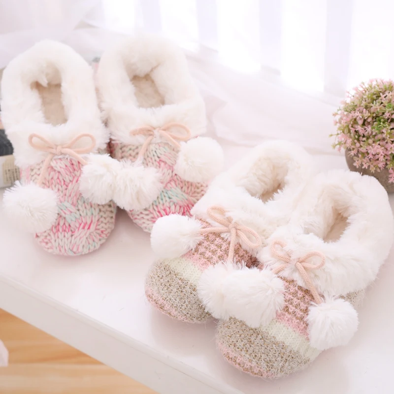 Warm bag in autumn and winter and cotton slippers in home