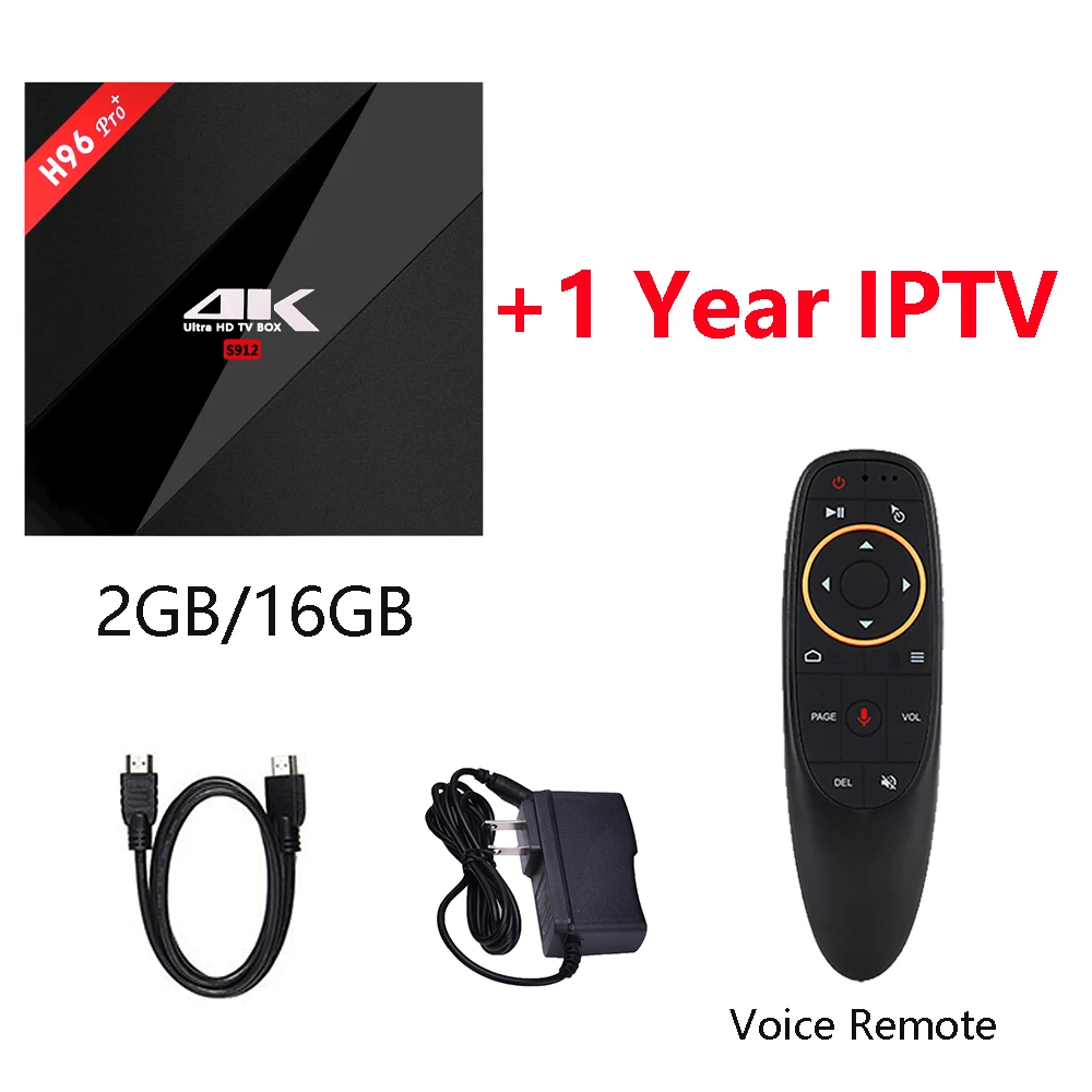 2G 16G voice IPTV Android IP tv Box H96 Pro Plus с 1 год IP tv подписка опционально Live VOD IP tv арабский французский Канада 4K Smart tv Box - Цвет: 2G 16G voice IPTV