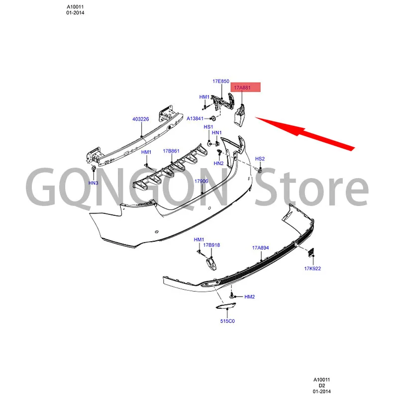 

CAR rear bumper bracket 3 compartment bracket right For dMo nd eoF oc us rear bumper code rear bumper base rear bumper clamp