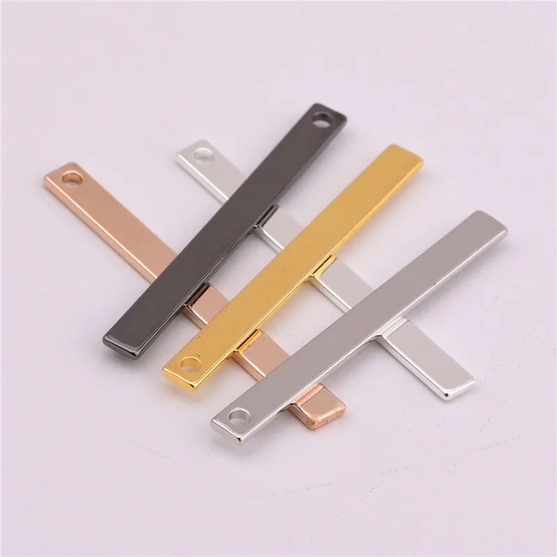 

37 * 3.5 * 1mm smooth single hole 5-color rectangular copper pendant earrings pendant for DIY jewelry accessories