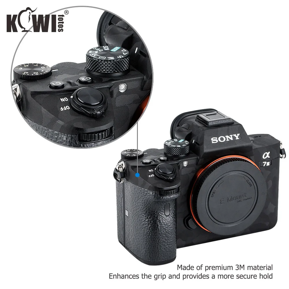 Camera Body Sticker Protective Skin Film Kit For Sony A7 III A7R III A7III A7RIII A7M3 A7R3 Anti-Scratch 3M Sticker Shadow Black