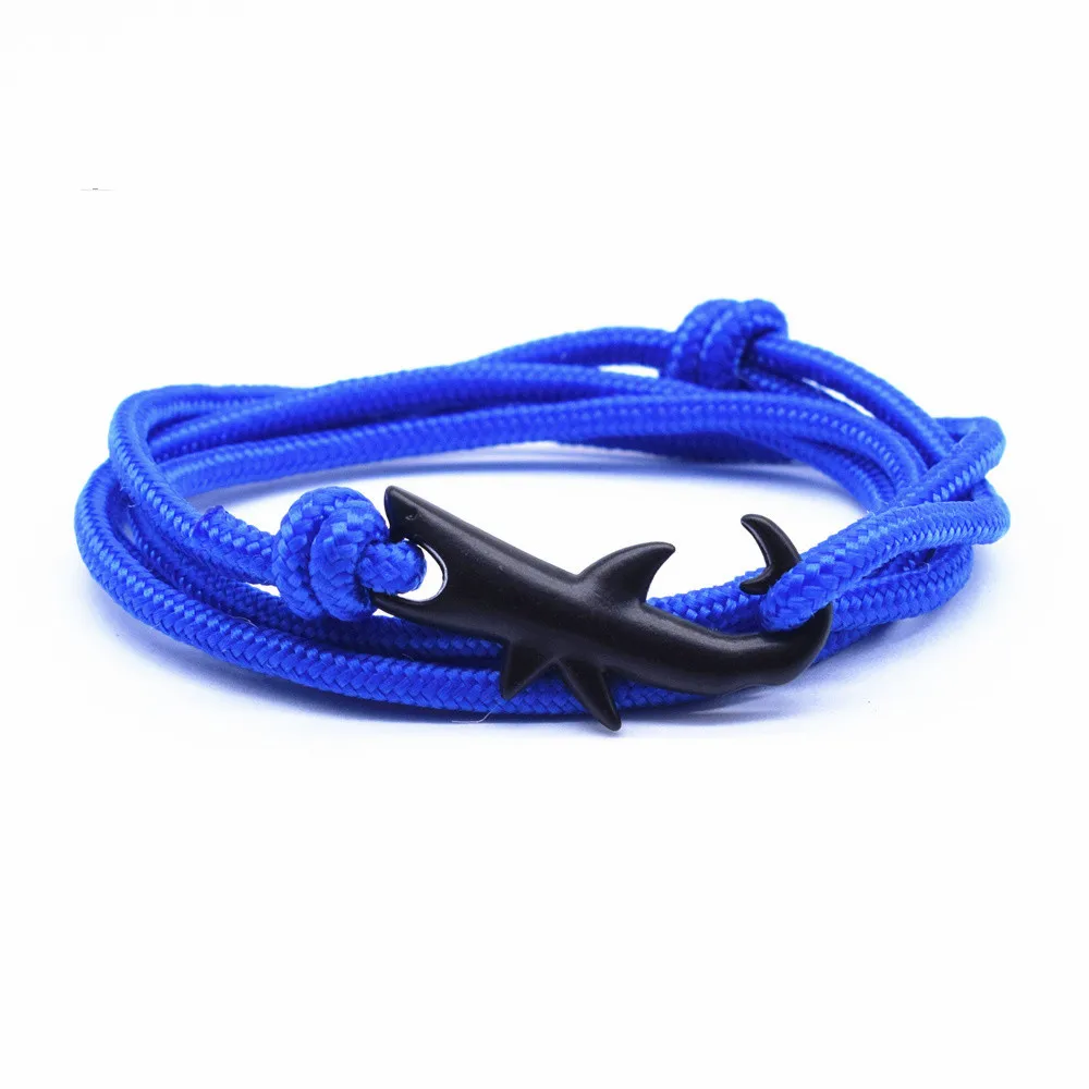 

FDLK New Arrival Black Shark Rope Bracelets for Women Men Anchor Bracelet Tom Hope Ocean Jewelry Pulseira Masculina