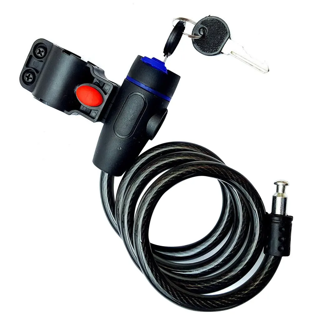 

Theft Spiral Steel Cable Universal Protective Bicycle Lock Stainless Steel Cable Coil Bicycle Accessories Bike Lock with 2 Key