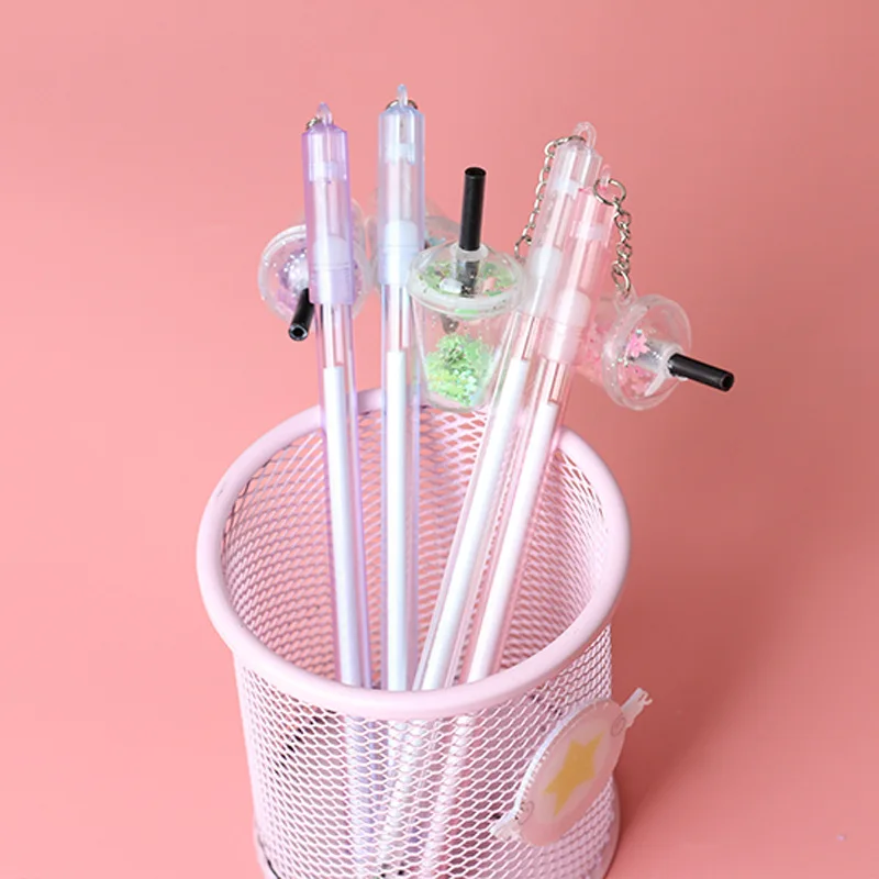 

36 шт/партия молока чашка гелевая ручка с подвеской стильная футболка с изображением персонажей видеоигр блесток учеников начальной школы в...