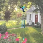 Колокольчик-колокольчик ручной работы с Колибри, подвесные украшения для стен, окон, дверей, дома