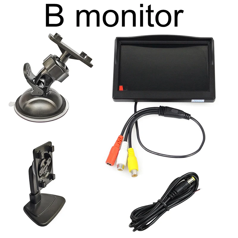 DIYKIT 5 дюймов Автомобильный монитор TFT ЖК-дисплей " HD цифровой 16:9 800*480 Экран 2 Way видео Вход для заднего вида Камера DVD/VCD/ - Цвет: B monitor