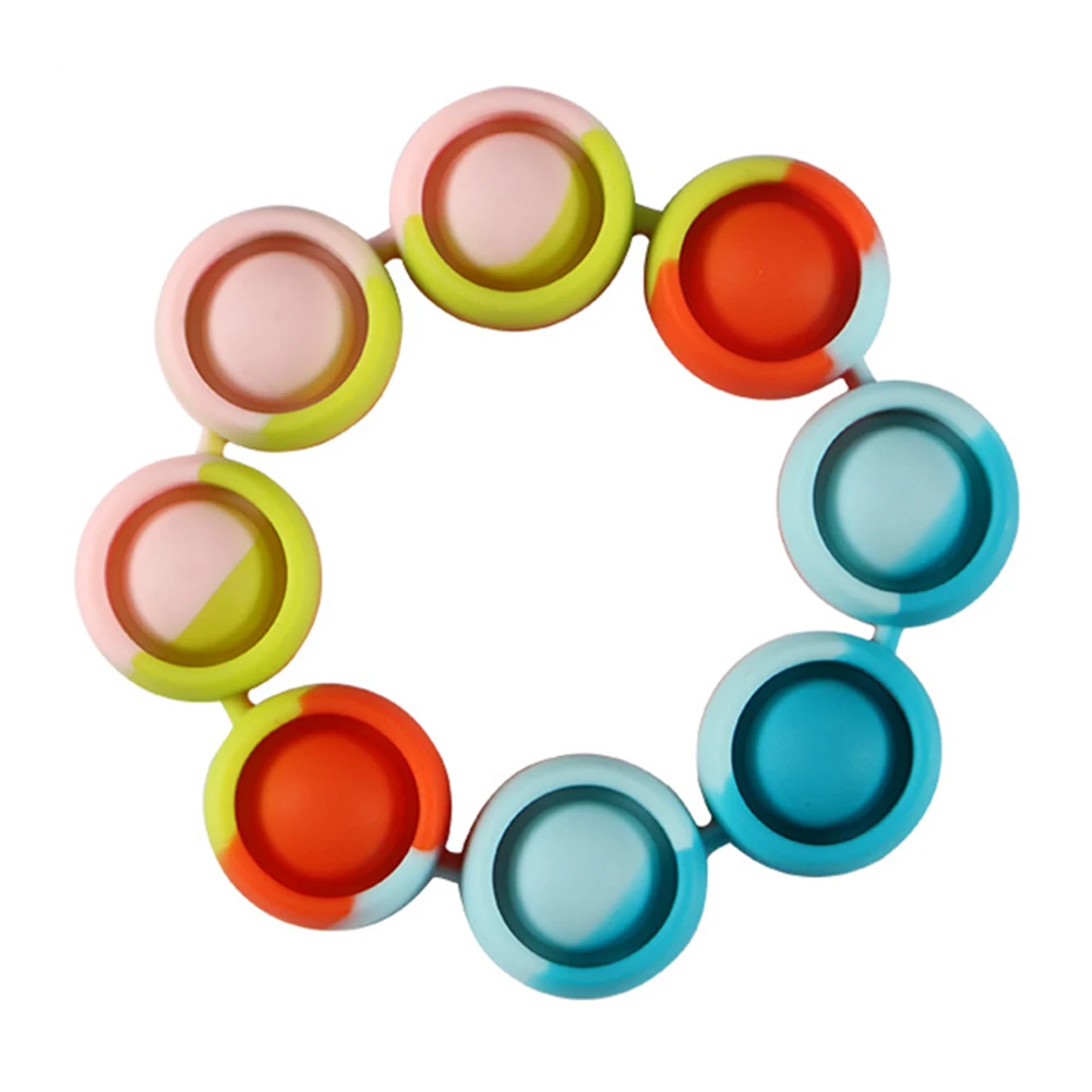 Arco&iacute;ris Tie Dye-juguete sensorial de descompresi&oacute;n para aliviar el autismo, juguete educativo, pulsera port&aacute;til-2