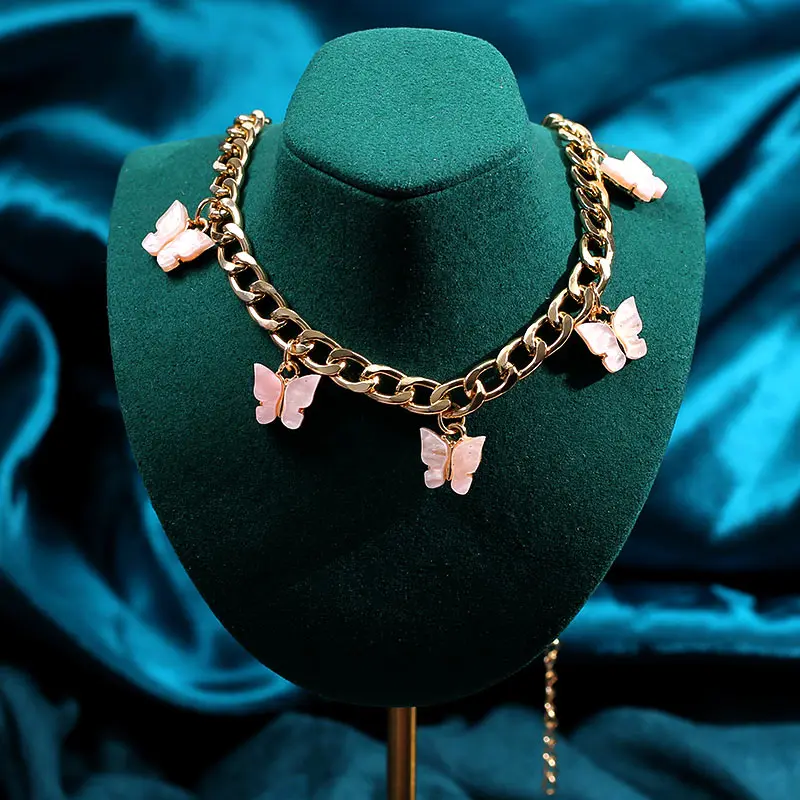 Женское ожерелье с подвеской бабочкой JJFOUCS Массивное колье