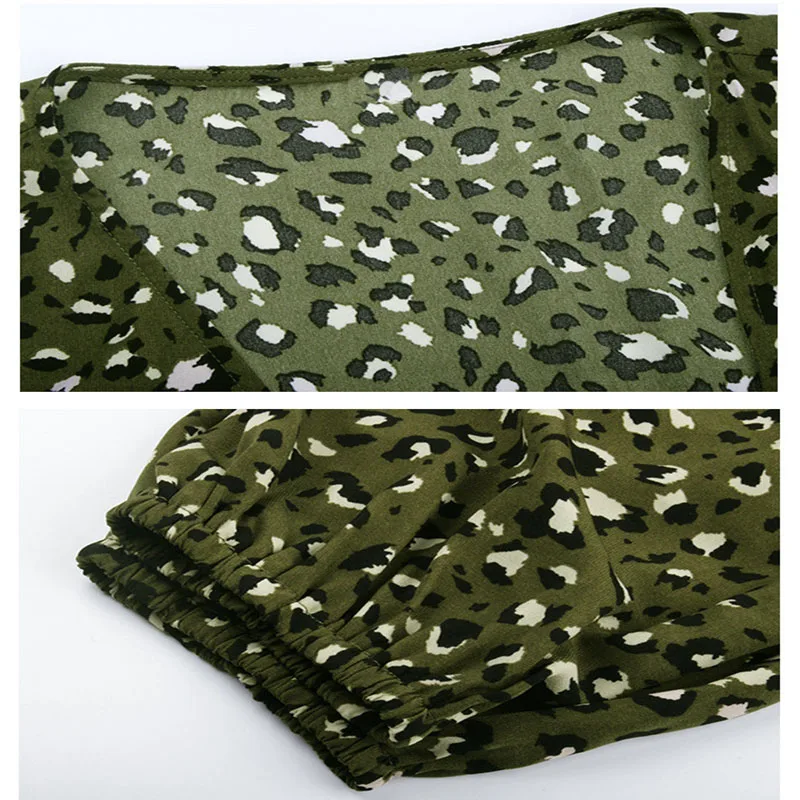 

Spring Plus Size Dress 4XL-8XL Bust 135CM Fashion Plus Size Feminine V-neck Long Sleeve High Waist Leopard Print Dress