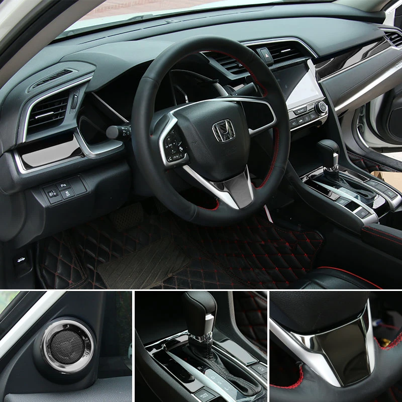304 нержавеющая сталь отделка салона автомобиля украшения для Honda Civic черный автомобиль Стайлинг Аксессуары