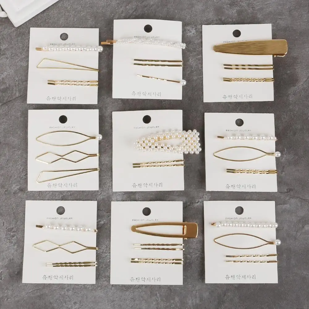 Женские заколки для волос с металлическим жемчугом модные милые в Корейском