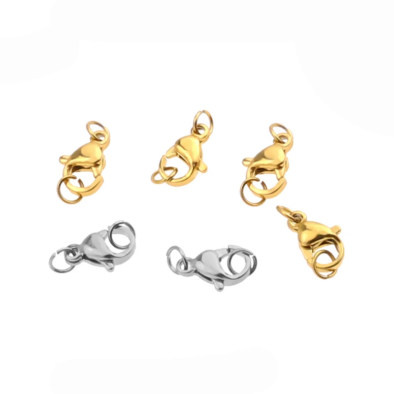 10 шт./лот золотые застежки из нержавеющей стали с омаром ювелирные изделия