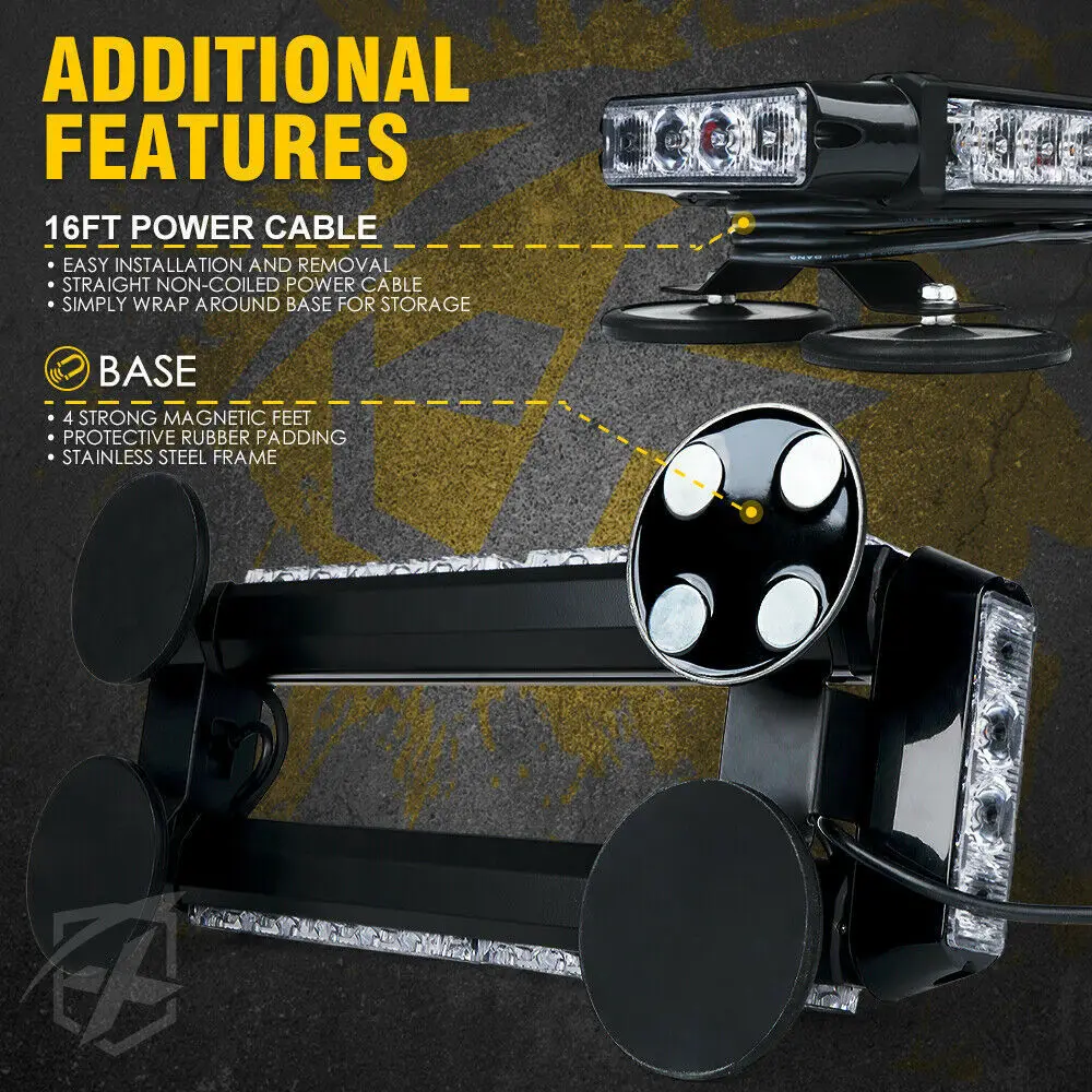 

3 Section Double-Sided LED Flashing Light High-Power Warning Light LED Strip Warning Light 108W Automotive LED Warning Light