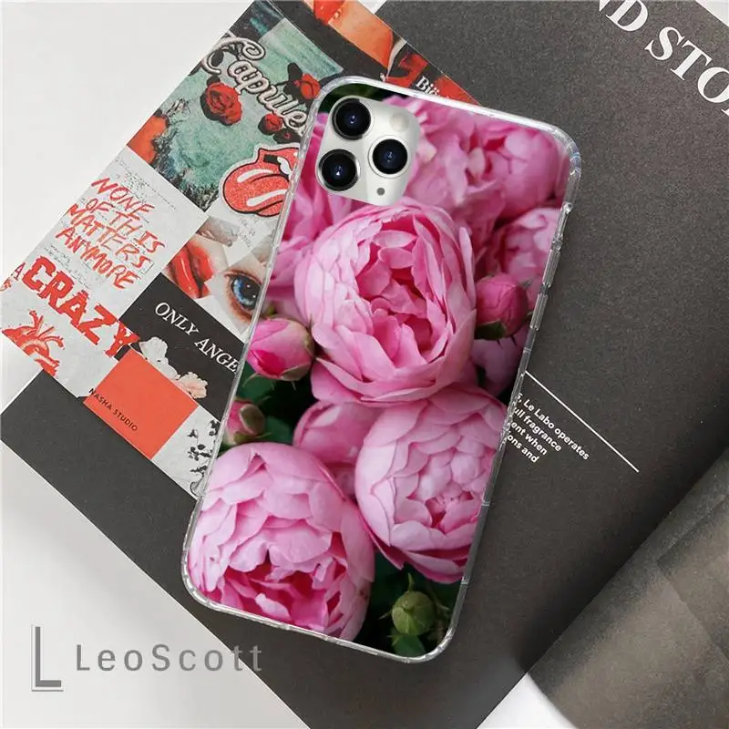 

Pink Purple Peony Flower Phone Case For iphone 12 5 5s 5c se 6 6s 7 8 plus x xs xr 11 pro max