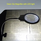 Лупа со светодиодный Ной подсветкой для чтения газет, увеличительное стекло с настольным зажимом для ремонта часов, ручной работы