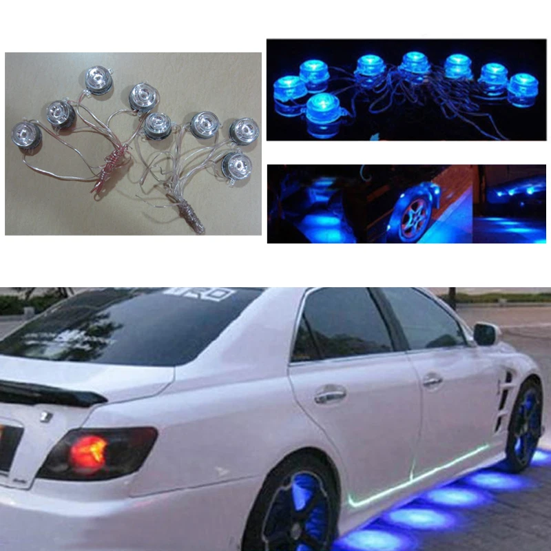 8 шт./компл. автомобиля светодиодный светильник Авто низ лампы ночного бега s