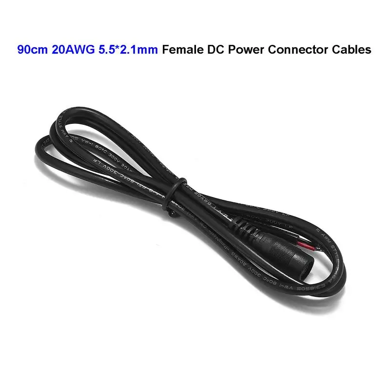 RGB Светодиодная лента 12 В постоянного тока, кабель питания 5,5x2,1 мм, разъемы Jack 20AWG 90 см, Электрический фотоэлемент для аккумулятора, чехол, солнечная панель