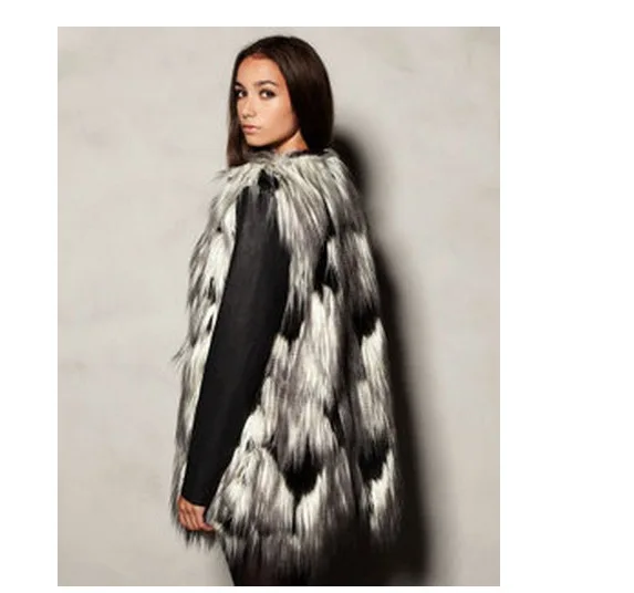 

Plus Size Faux Fur Vest 2019 Colete Feminino Couro Sleeveless Medium-long Fake Fox Fur Outwear Winter Furry Waistcoat Female X86