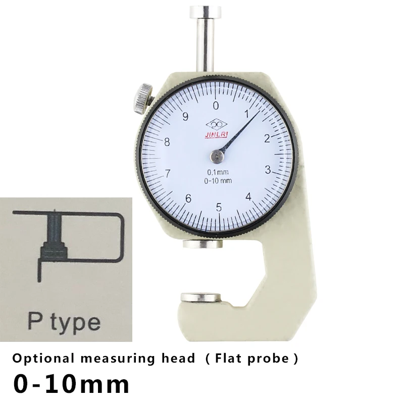 Dial Thickness Gauge 0-10-20mm Leather Paper Thickness Meter Tester Accuracy 0.1mm - Color: White