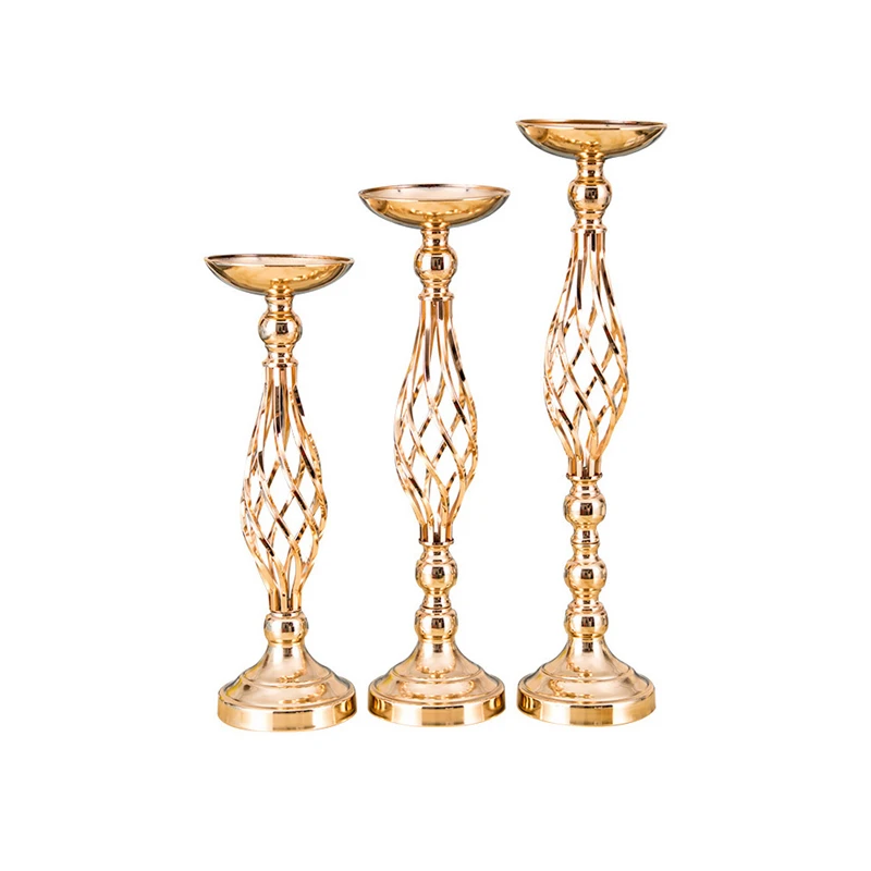 European Metal Candle Holder Golden Hollow Thread Candlestick Wedding Decoration Bar Party Living Room Home | Дом и сад
