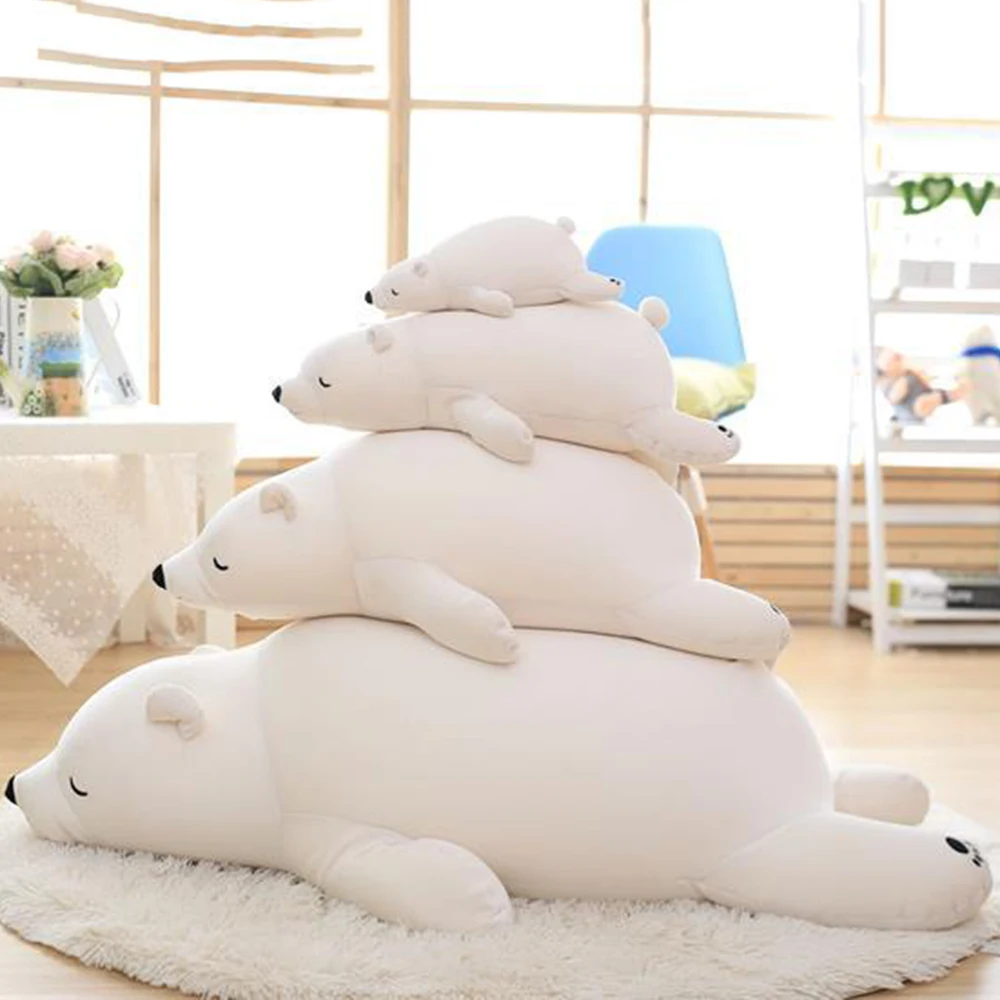 Бело коричневый медведь плюшевые игрушки подушка для сна подарок мягкие подарка