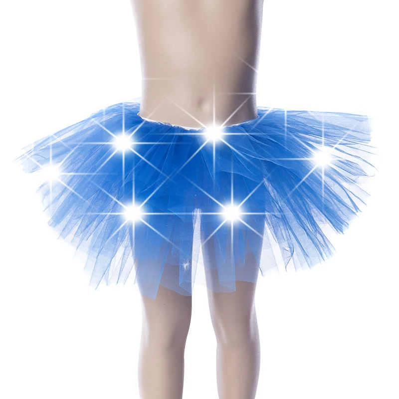 Детское светящееся Сетчатое платье принцессы со светодиодами светящаяся