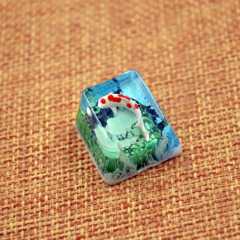 Ручной работы подсветка смолы Keycaps Koi дизайн для вишни Mx Переключатель
