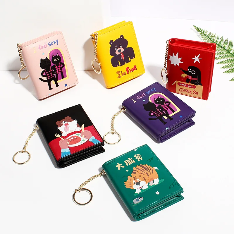 Кошелек для монет кошелек с мультяшным животным сумка карт искусственная кожа