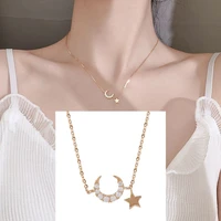 2021 new moon star necklace simple temperament net red clavicle chain female tide light luxury niche design chain necklace