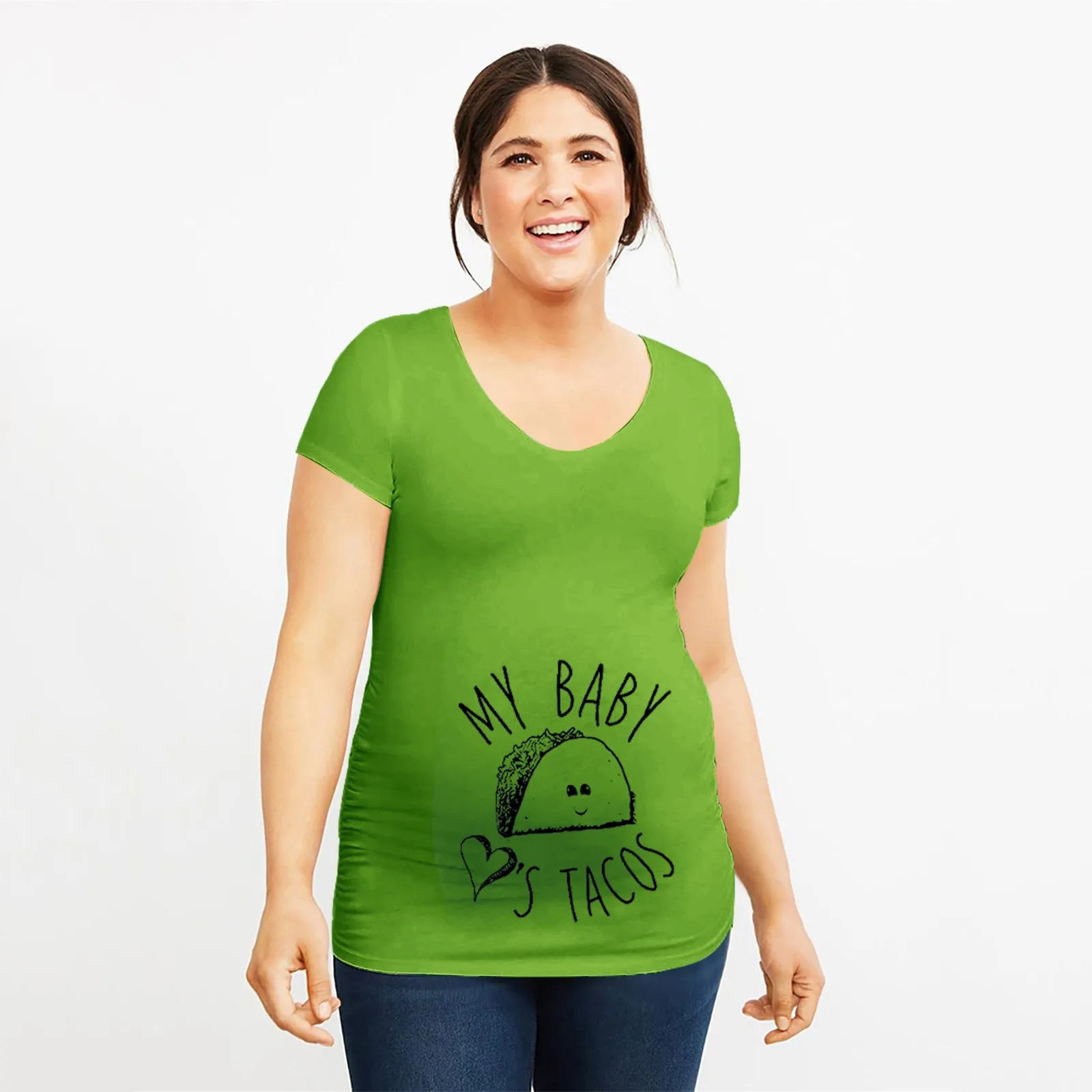 

t-Shirt Pregnant O-Neck Short Sleeve My Baby Loves Tacos Print Pregnancy Maternity Top Tee Breastfeeding Clothes Nursing Tops