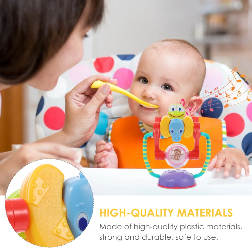 

Baby Rotatable Wheel Colorful Tabletop High Chair with Suction Base