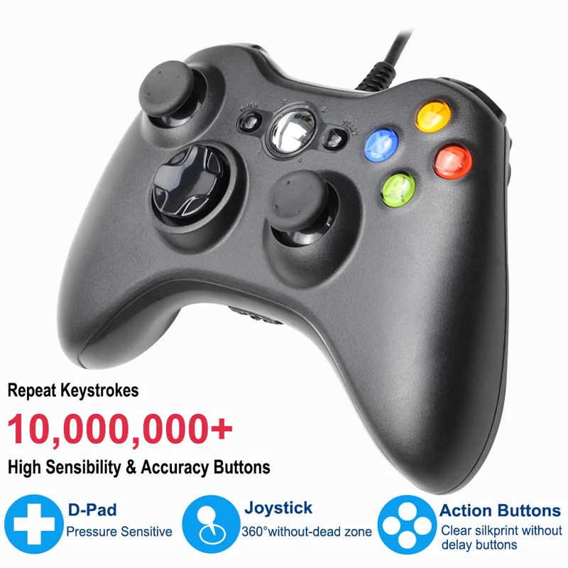 Проводной геймпад для Xbox 360 USB поддержка системы Win7/8/10 джойстик XBOX Slim/Fat/E игровой