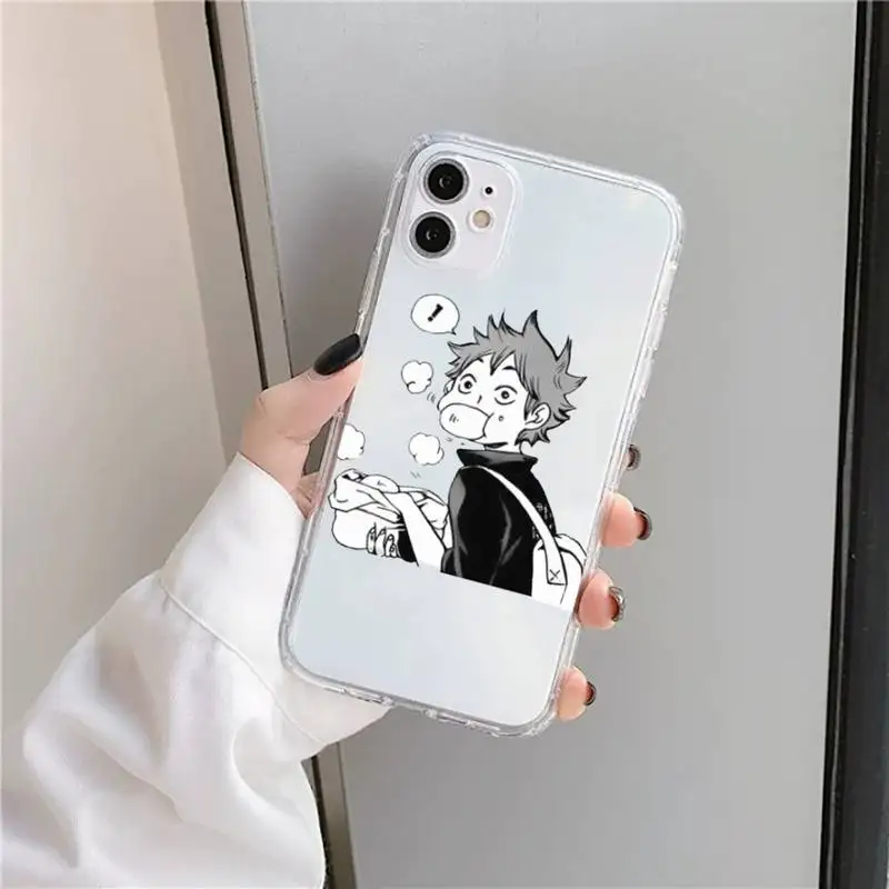 

Haikyuu Hinata attacks Anime Phone Case Transparent for iPhone 11 12 mini pro XS MAX 8 7 6 6S Plus X 5S SE 2020 XR