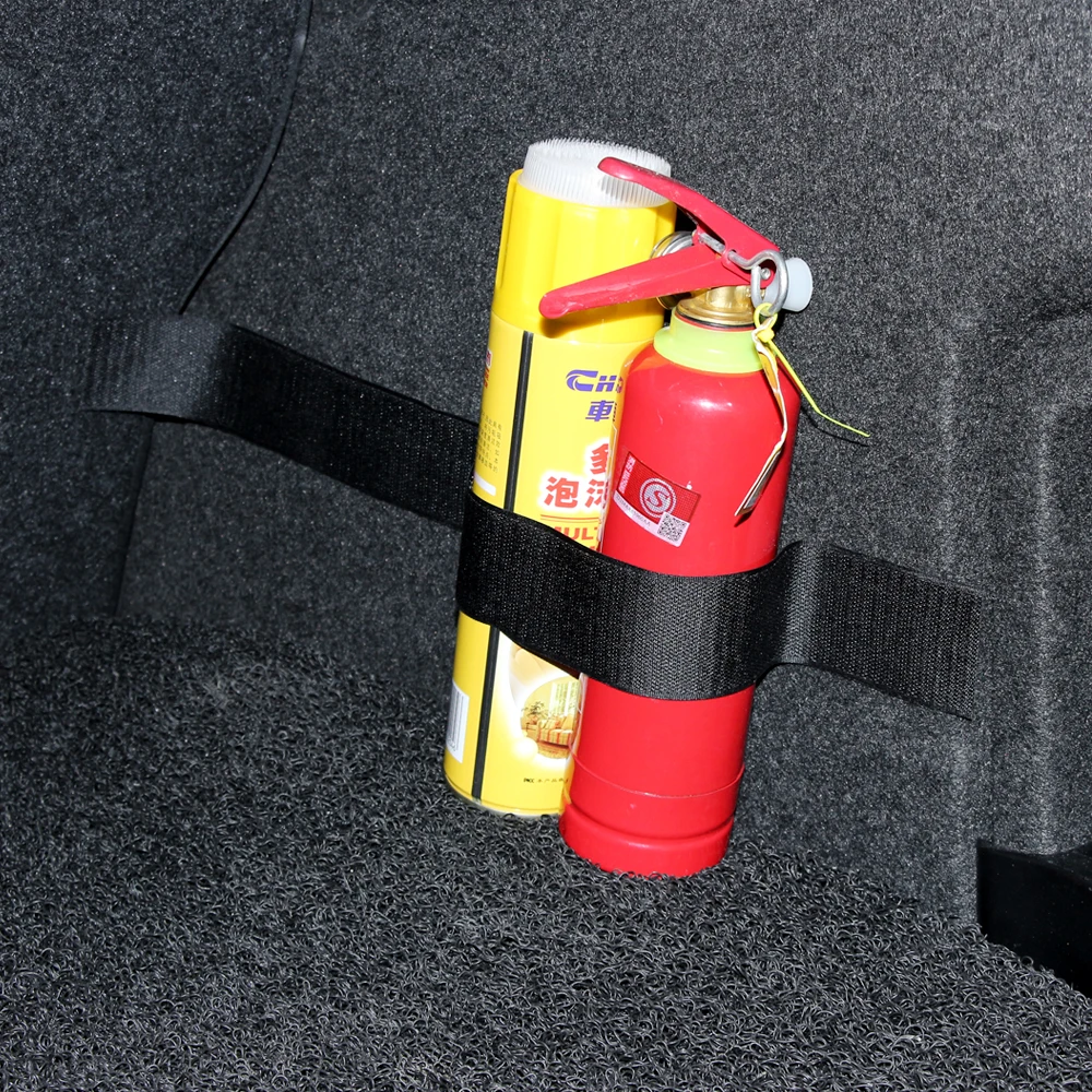4Pcs/Set Car Fire Extinguisher Sticker nylon tape Belt Net Bandage Trunk Storage Bag Magic Tape Hook and Loop Strap Stickers | Автомобили